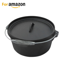 Amazon solution Camping cookware Cooking Pot Flat bottom Cast iron dutch oven for Amazon
